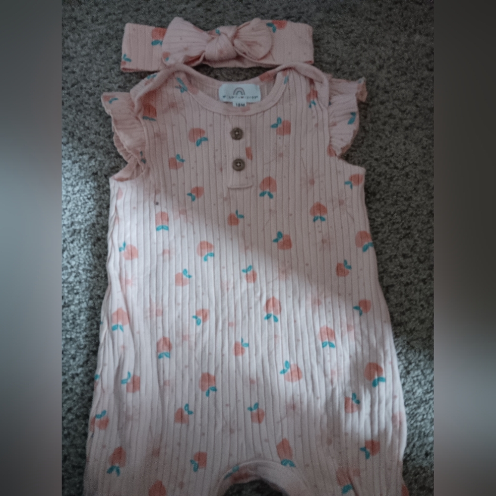 Girls Peach 2 Piece Outfit